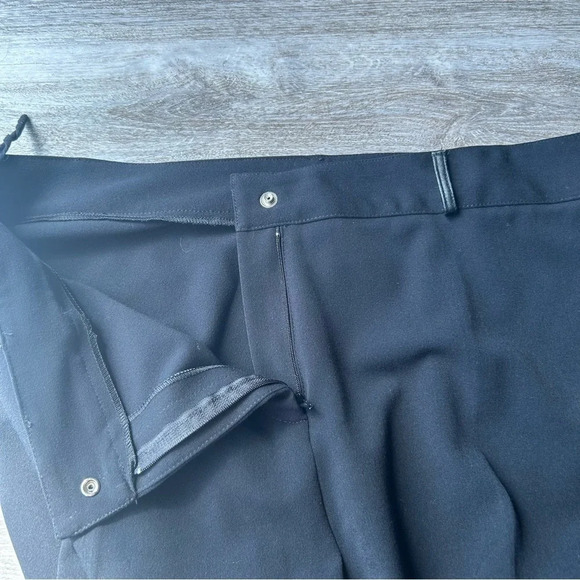 Vintage Joseph Ribkoff Draped Jersey Fabric Cropped Pants With Faux Leather Trim - Picture 5 of 14